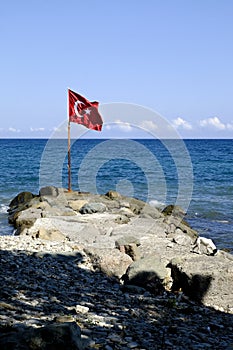 Turkey flag on a pier
