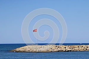 Turkey flag on sky background tourism  travel