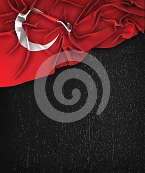 Turkey Flag Vintage on a Grunge Black Chalkboard