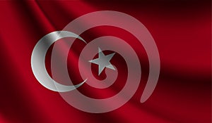 Turkey flag waving. background for patriotic and national design. illustration