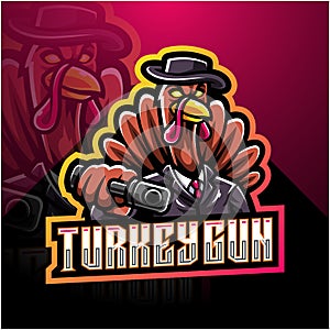 Turkey gunner esport mascot logo