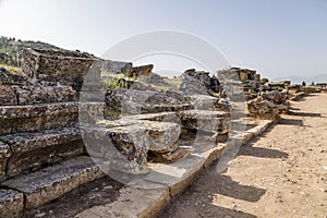 Turkey, Hierapolis (Pamukkale). View of the ancient necropolis