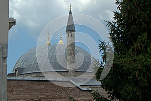 Turkey, Istanbul, Cankurtaran, Topkapi Palace No:1, 34122 Fatih, minaret and dome of the Baghdad Kiosk