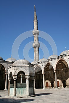 Turkey. Istanbul. Courtyard of the Blue mosque