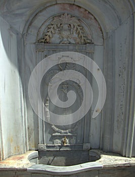 Turkey, Istanbul, Fatih, ancient street fountain