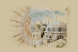 Turkey Istanbul, graphics on old paper