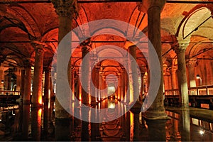 Turkey. Istanbul. Underground basilica cistern photo