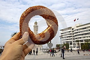 Turkey / Izmir Old clock tower, Konak Square and Turkish bagel