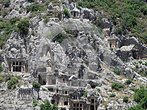 Turkey, Lycian tombs in Mira city.