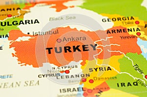 Turkey on map