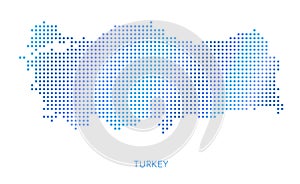 Turkey map, dot vector background