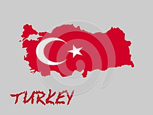 Turkey map flag vector illustration