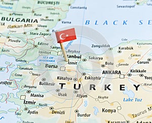 Turkey map and flagpin