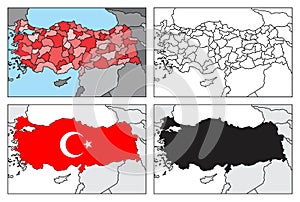 Turkey map set collection infographic diagram