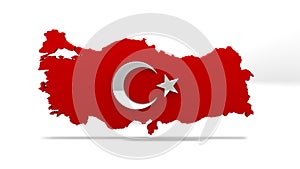 Turkey Map. Turkish Flag Sign. Turkey Country Map Sign.