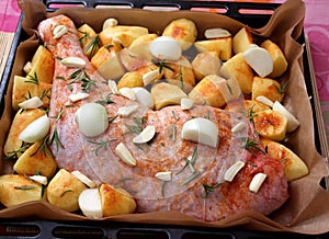 Turkey meat with potatoes