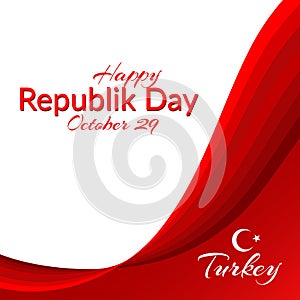 Turkey National Day Happy Republic Day October 29 National Day of Turkey Month and star on the background of the national flag