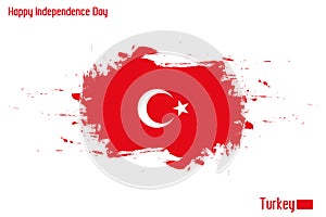 Turkey National Flag Artistic Grunge Brush Stroke Concept Vector Design