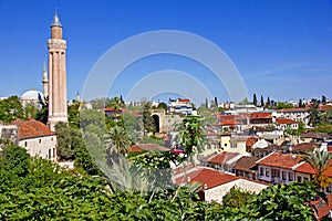 Turkey. The old downtown of Antalya. Yivli minaret