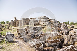 Turkey, Pamukkale (Hierapolis). Ruins in the archaeological area