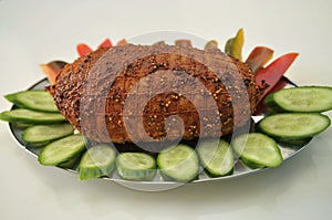 Turkey Pastrami with vegetables front