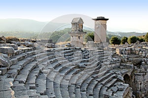 Turkey Patara ancient city amphitheater and rock-c