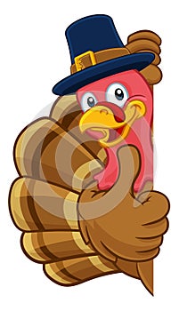 Turkey Pilgrim Hat Thanksgiving Cartoon Character