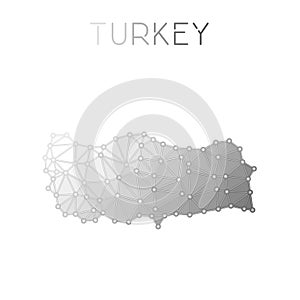 Turkey polygonal vector map.