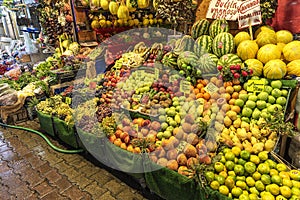 10,01,2021,Turkey,A pregnant greengrocer with all kinds of fruits in every season in Basmane, Izmir