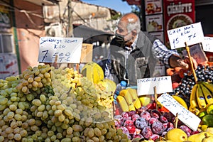 10,01,2021,Turkey,A pregnant greengrocer with all kinds of fruits in every season in Basmane, Izmir