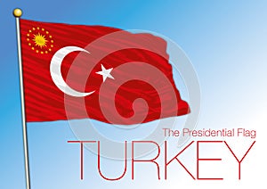 Turkey presidential flag, vector illustration