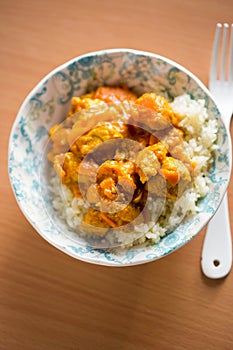 Turkey  pumpkin curry with rice