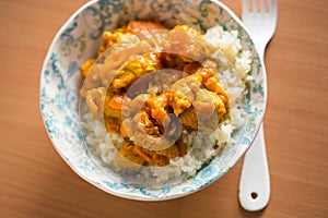 Turkey  pumpkin curry with rice