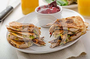 Turkey quesadillas