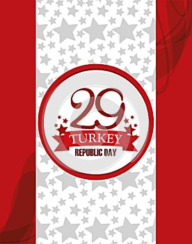 Turkey republic day, commemoration national celebration label photo