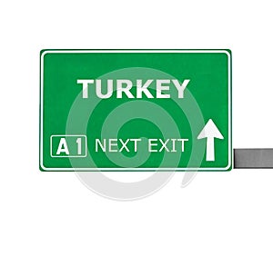 TURKEY road sign isolated on white