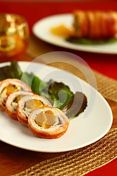 Turkey roulade with abricot