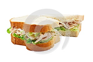 Turkey salad sandwich sliced bread