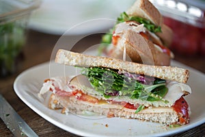 Turkey Sandwich Cut in Half