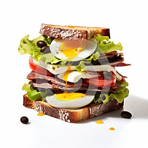 Ultra-realistic Hamburger Photography On White Background photo