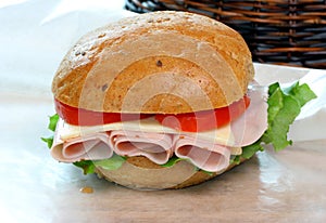 Turkey Sandwich on Rye Roll