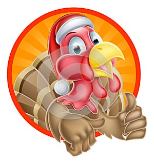 Turkey Santa Cartoon