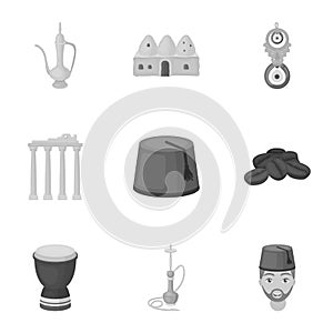 Turkey set icons in monochrome style. Big collection of Turkey vector symbol