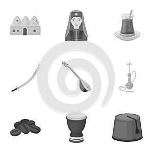 Turkey set icons in monochrome style. Big collection of Turkey vector symbol stock illustration