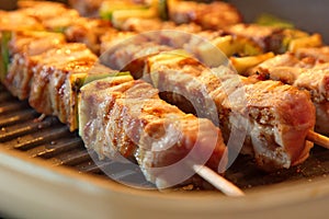 Turkey skewers on the grill