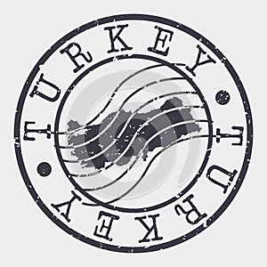 Turkey Stamp Postal. Map Silhouette Seal. Passport Round Design. Vector Icon. Design Retro Travel.