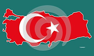 Turkey sticker map with white outline