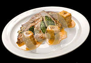 Turkey stuffed with spinach with couscous photo