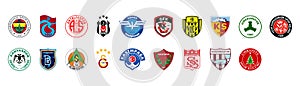 Turkey super league 2022-2023. Trabzonspor, Fenerbahce, Konyaspor, Istanbul Basaksehir, Alanyaspor, Besiktas, , Galatasaray,