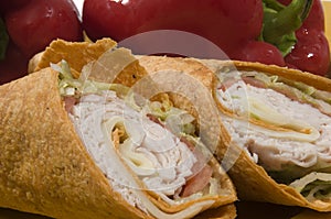 Turkey and swiss wrap sandwich